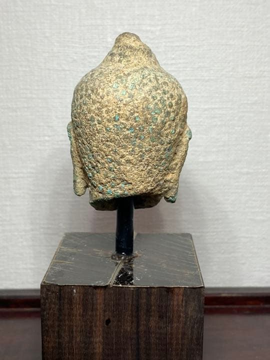 タイ　アユタヤ期　仏頭　仏像　青銅　残欠　東南アジア仏教美術