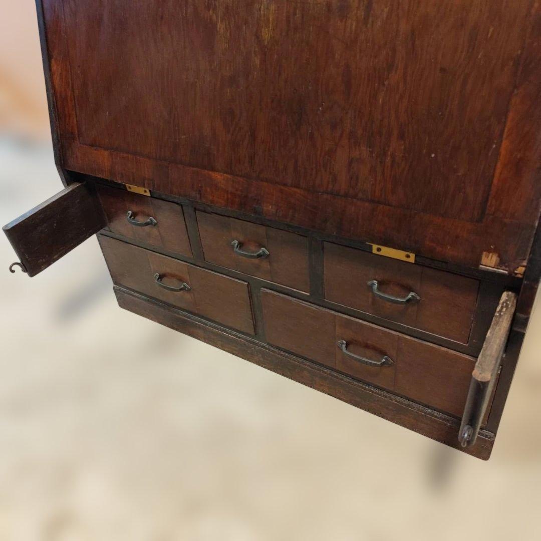 アンティーク ライティングビューロー 大正ロマン 昭和レトロ 飾り棚 古道具