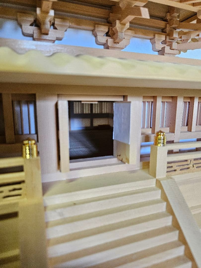 彫刻家 黄賢富 作 五重塔 総檜製 緻密彫り 木製 天然木 置物 オブジェ 大型