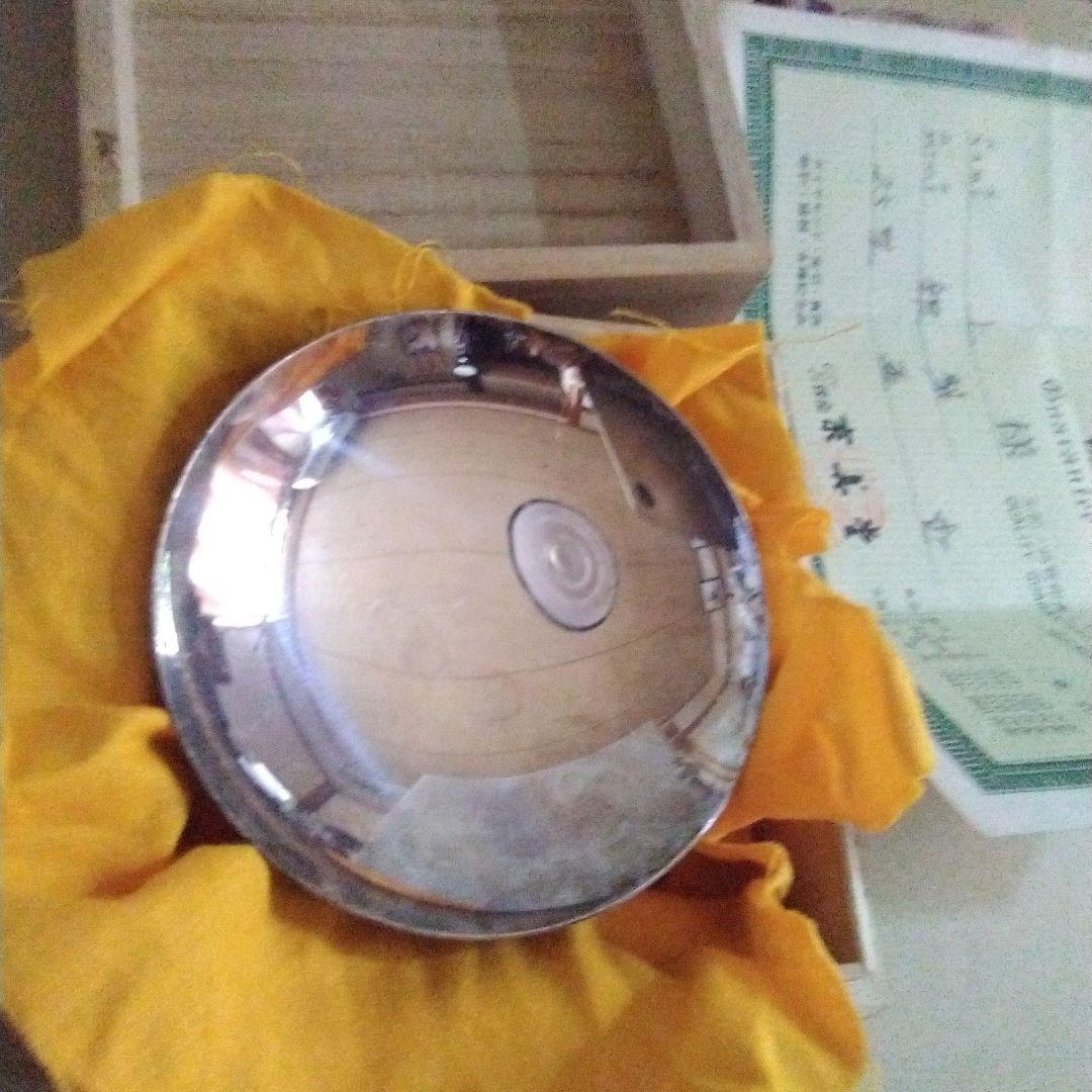 昭和レトロビンテージ京美堂 銀製品銀杯純銀刻印有り 保証書木箱付き(新品未使用)
