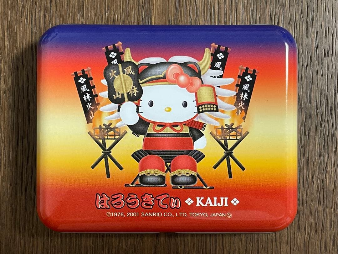 レア♡サンリオ♡キティ 山梨限定 武田信玄 缶入り ダイカットメモ 2001年