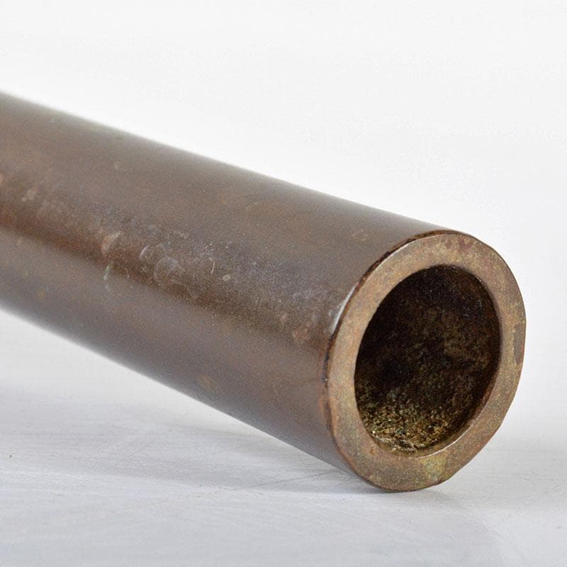 平安　秦蔵六造　青銅　鶴首花生　共箱　M　R4420