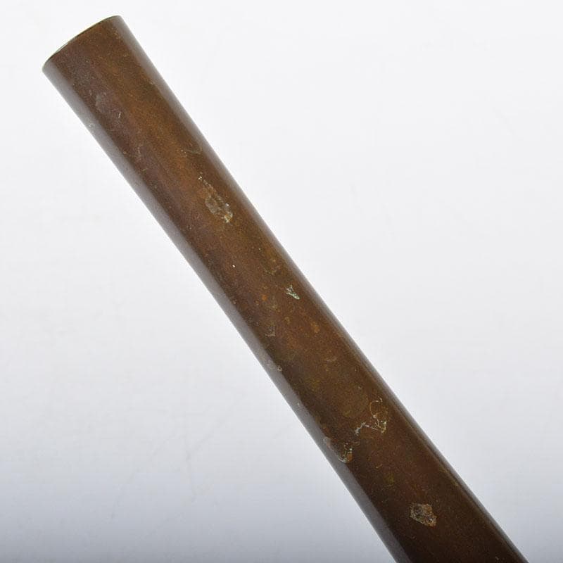 平安　秦蔵六造　青銅　鶴首花生　共箱　M　R4420