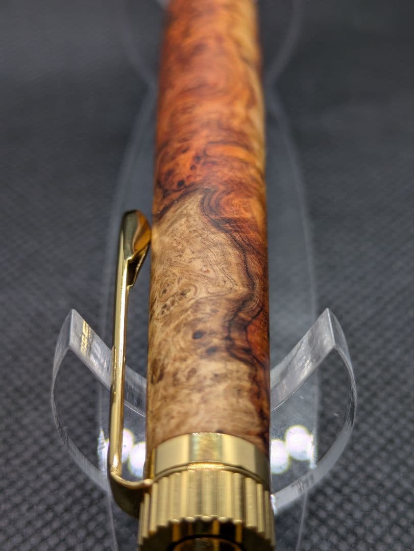 極上花梨紅白 ボールペン 工房楔監修 加藤金属 ゴールド金具