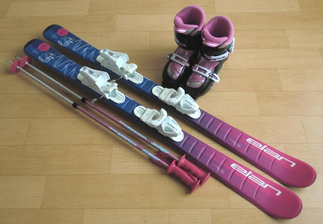 ■■送料無料■ELAN■子供用スキーフルセット■板120靴22■WAX済■■