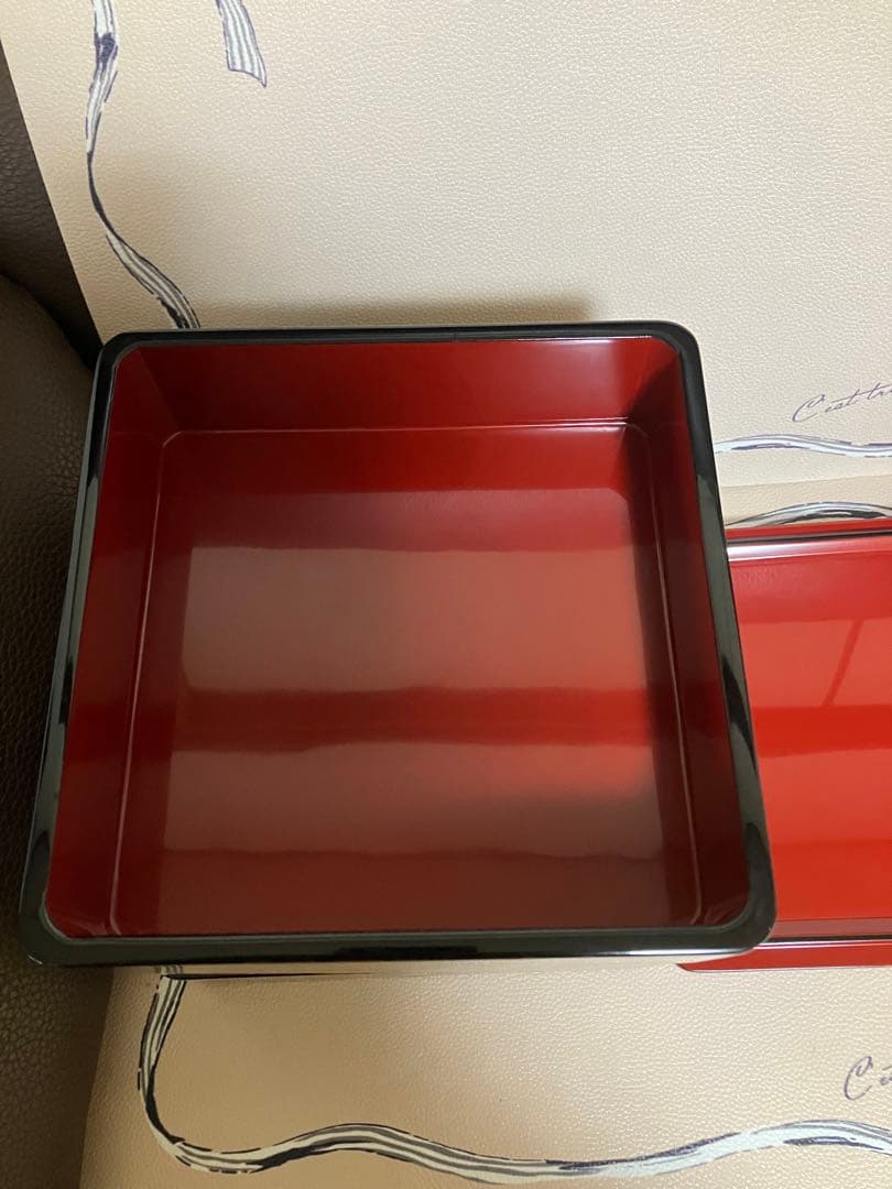 重箱 3段 会津漆器 会津塗 6.5寸 三段本重 雅花丸 黒 内朱