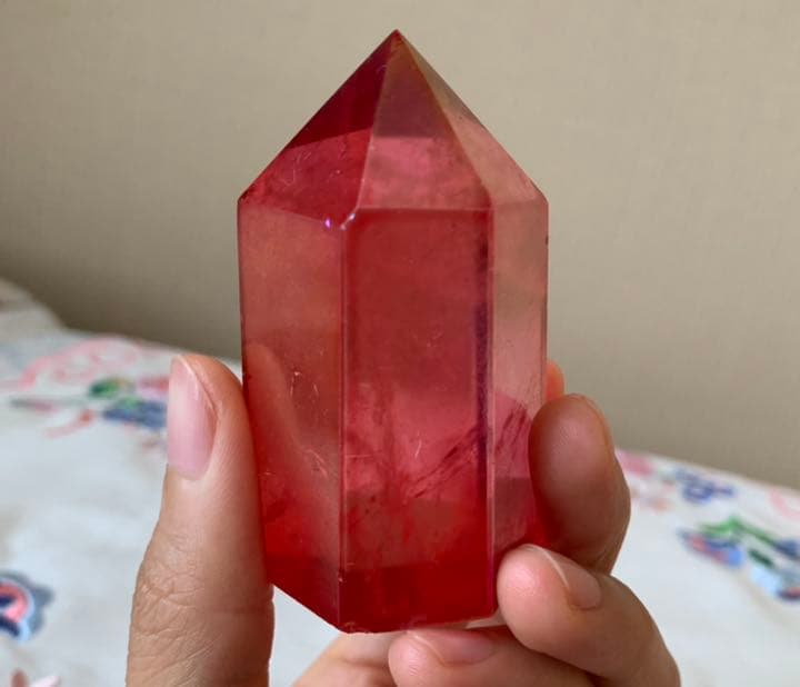 ルビーピンクオーラクォーツ　クリスタル