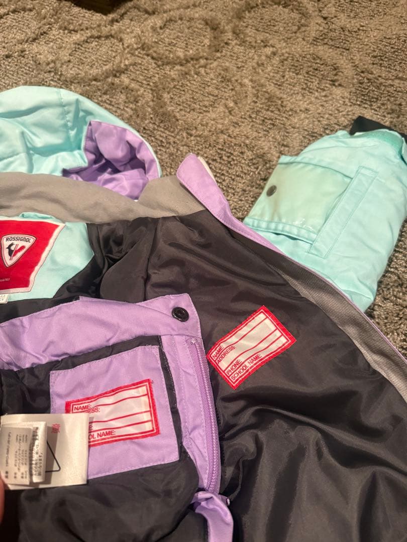 ROSSIGNOL 子供用スキーウェア 120サイズ ミントグリーン/パープル