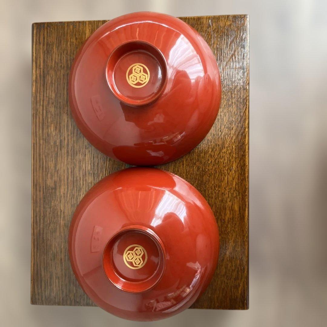 （極上美品）時代椀　輪島塗本漆　金蒔絵椀 天然木 2客