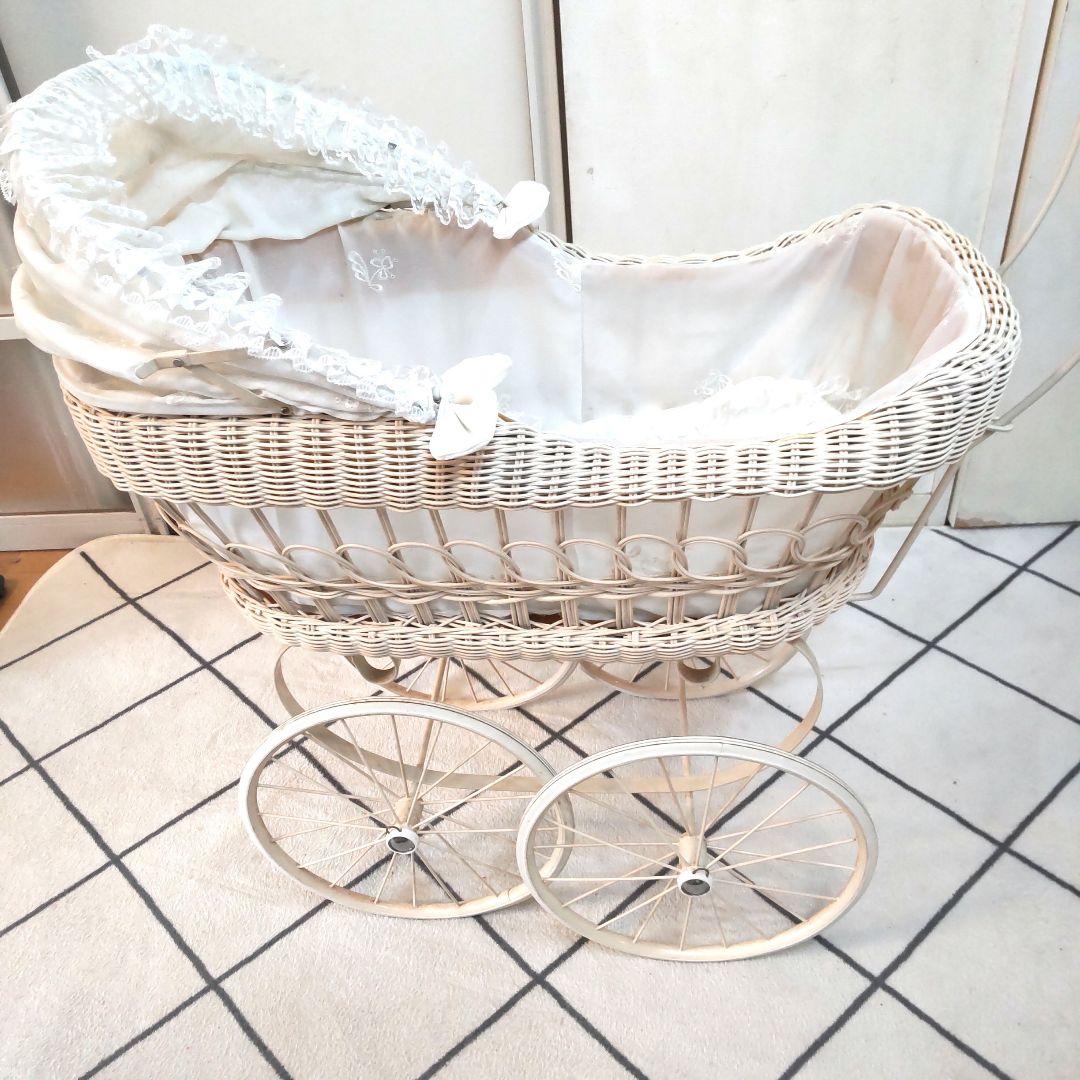ドール用 乳母車 フランス ベビーカー アンティーク