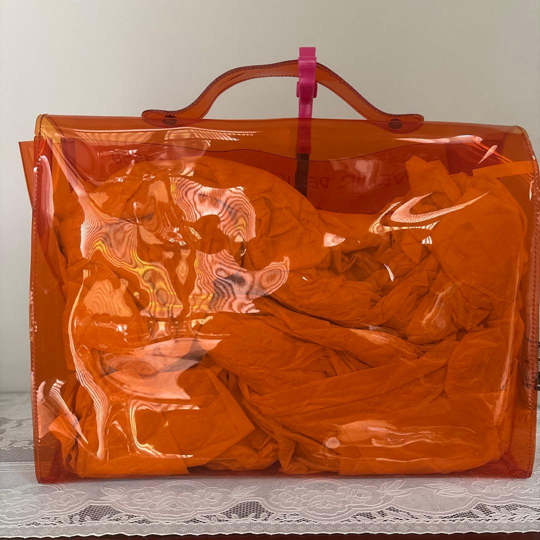 HERMES エルメス ビニールケリー トートバッグ オレンジ