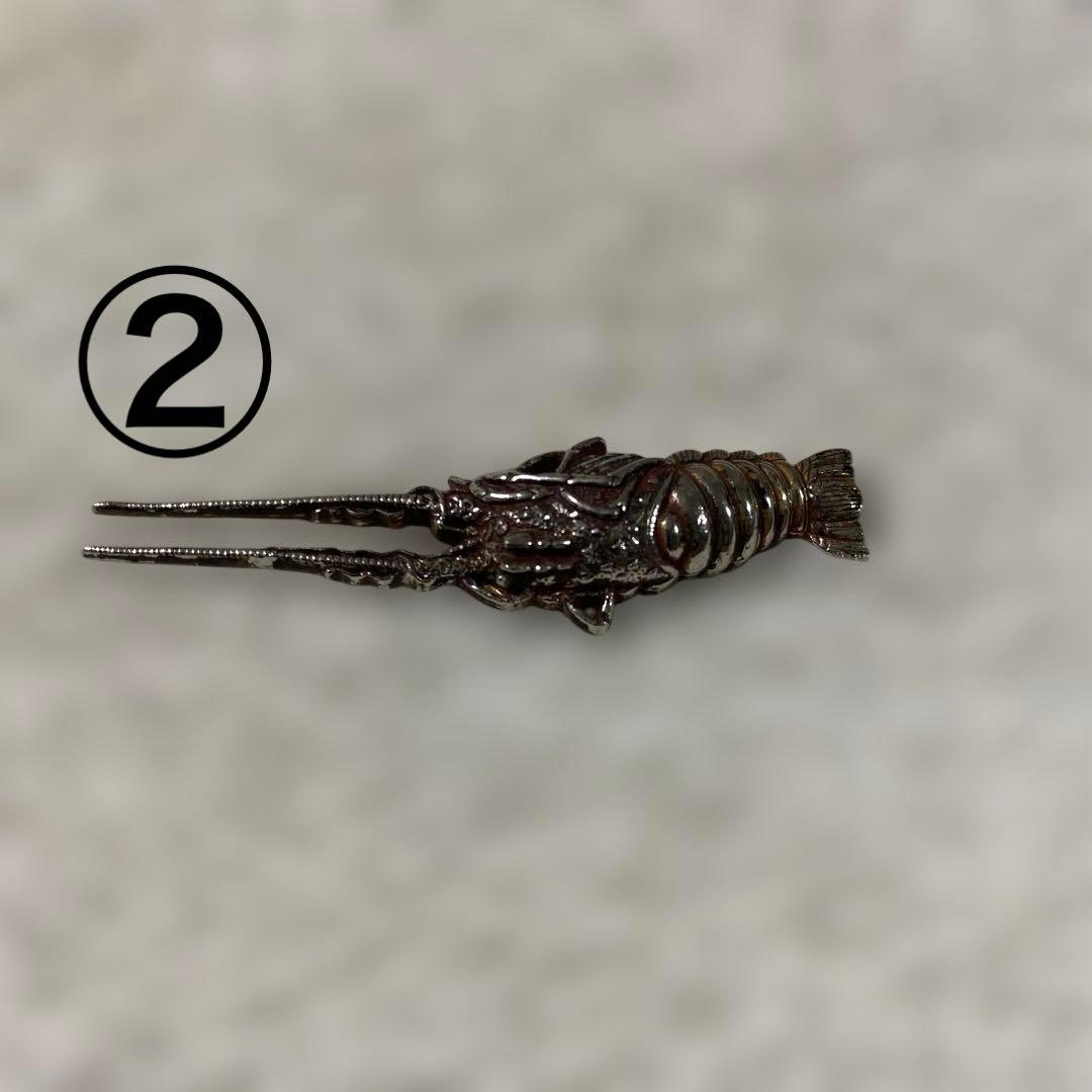 B–13 目貫　木箱付き　伊勢海老　刀装具　武具　アンティーク　美術品　工芸品