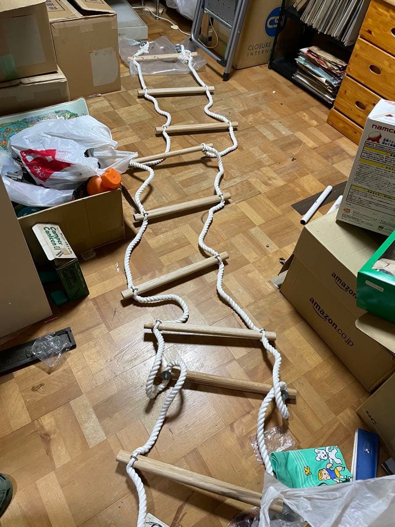 東急ハンズ購入 未使用保管 ロープ避難はしご 9段 金具完備 防災用品