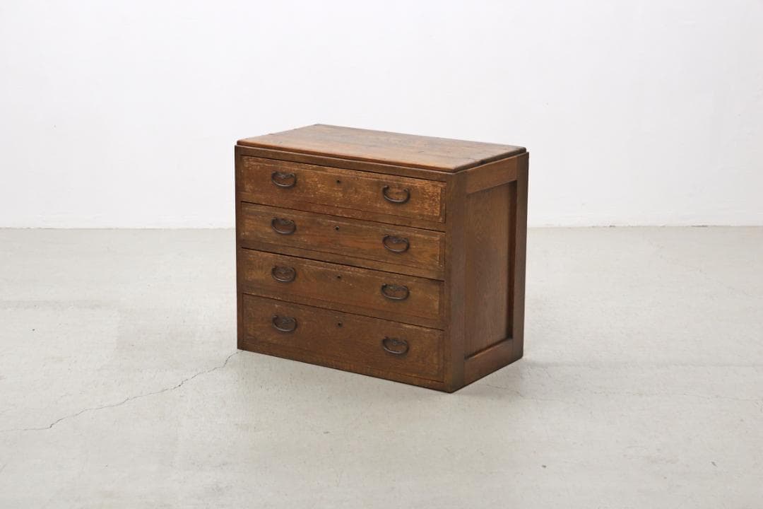 レトロ 無垢材 引き出し4杯 小引き出し レターケース 収納 キャビネット