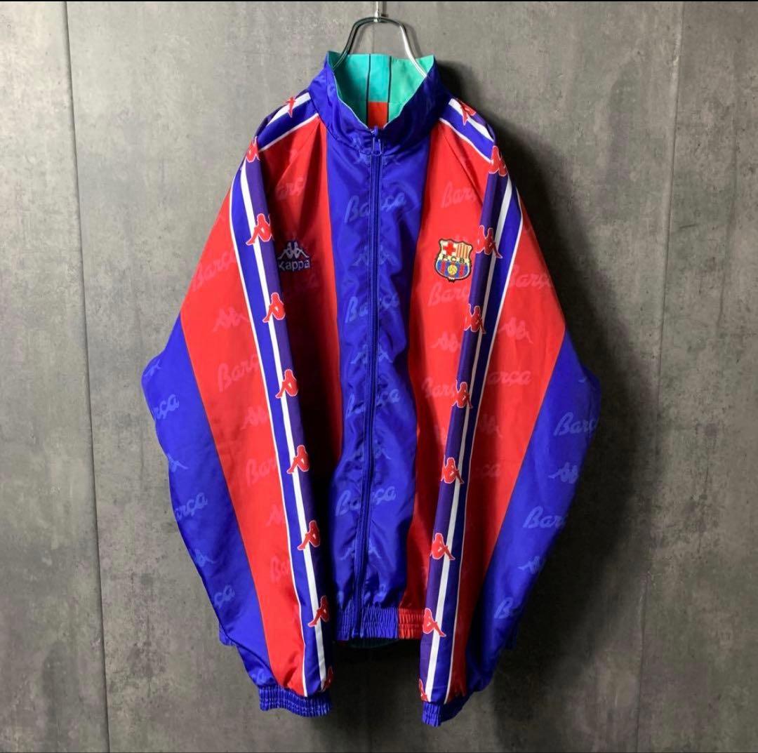 【激レア】 カッパ 古着 バルセロナ 96年 ナイロンジャケット ★リバーシブル