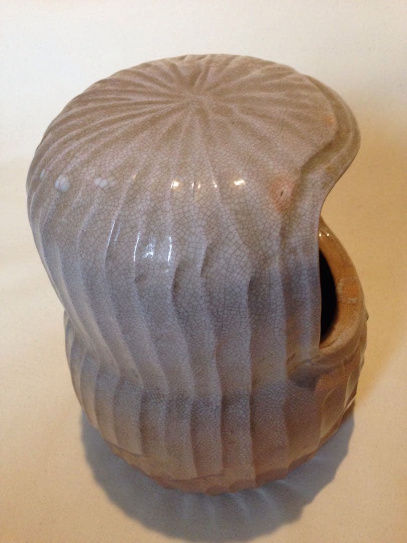 希少！経年70年以上 萩焼 だるま火鉢 手火鉢 手炙り 手炉 陶器 茶道具 花器