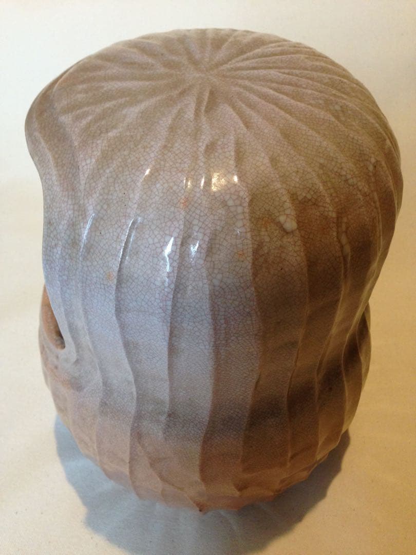 希少！経年70年以上 萩焼 だるま火鉢 手火鉢 手炙り 手炉 陶器 茶道具 花器