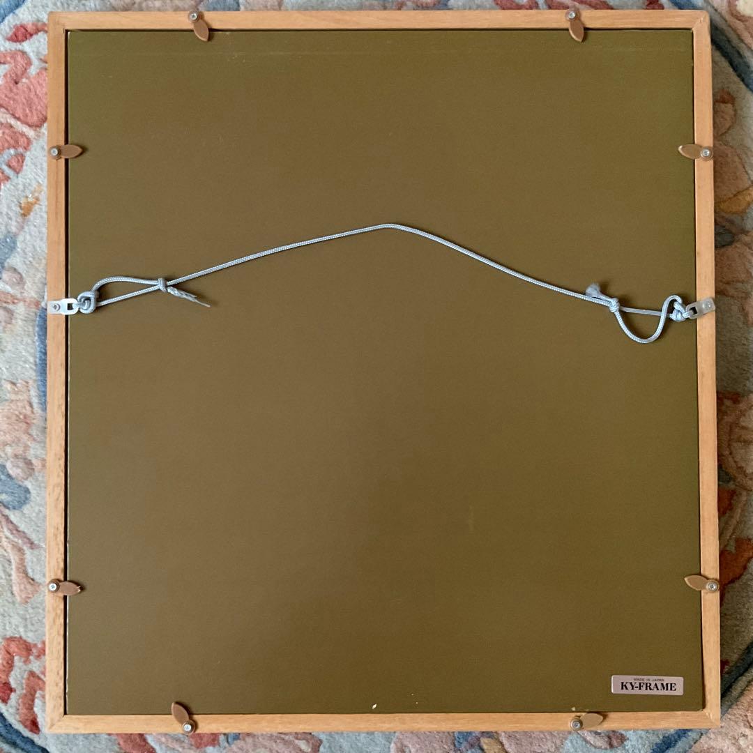 肉筆画　模写　日本画 女性像 金色フレーム 約40cm x 35cm