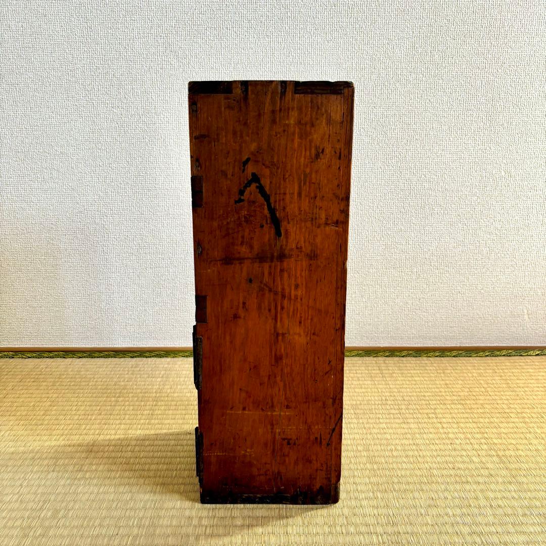 古い　葉書入れ　郵便入　小物入れ　小引き出し　明治　戦前　古民芸　古民具　古家具