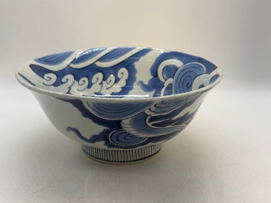 染付　龍紋大鉢　大明年製銘　送料込み260118