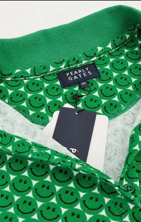 パーリーゲイツ　パイル素材　ノースリーブ　ポロシャツ　スマイル　グリーン