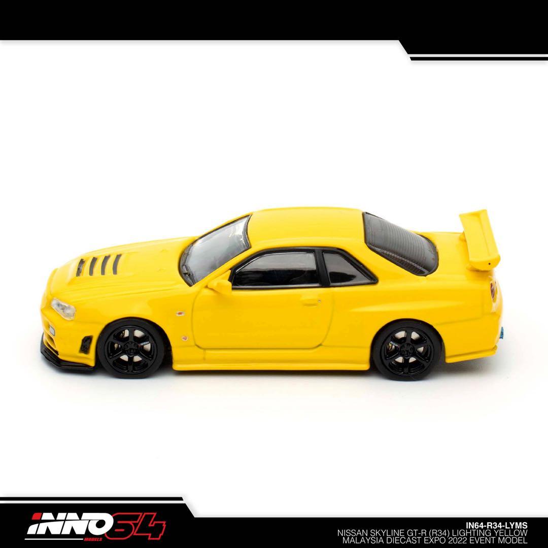 イノモデル 1/64 ニッサン 日産 GTR R34 マレーシア限定 黄色