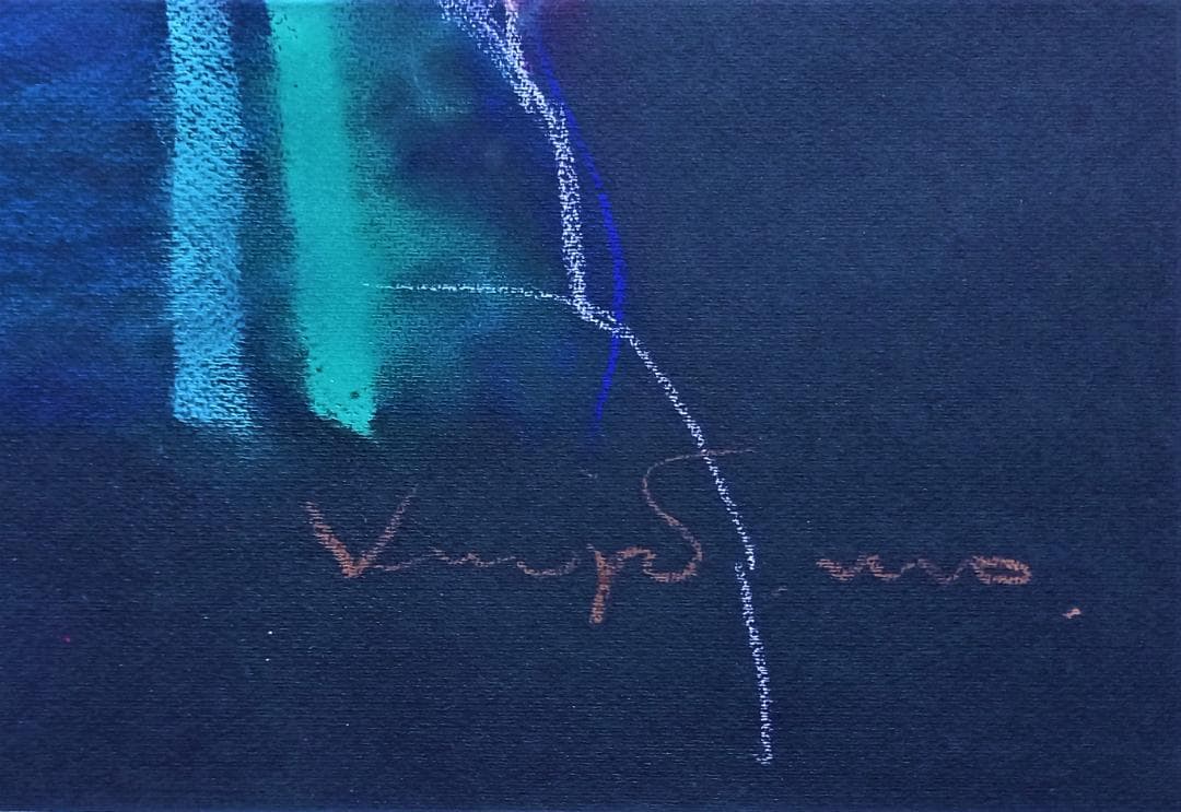 外国人画家の作品　人形を描いたパステル画　実力ある画家の大型サイズの絵