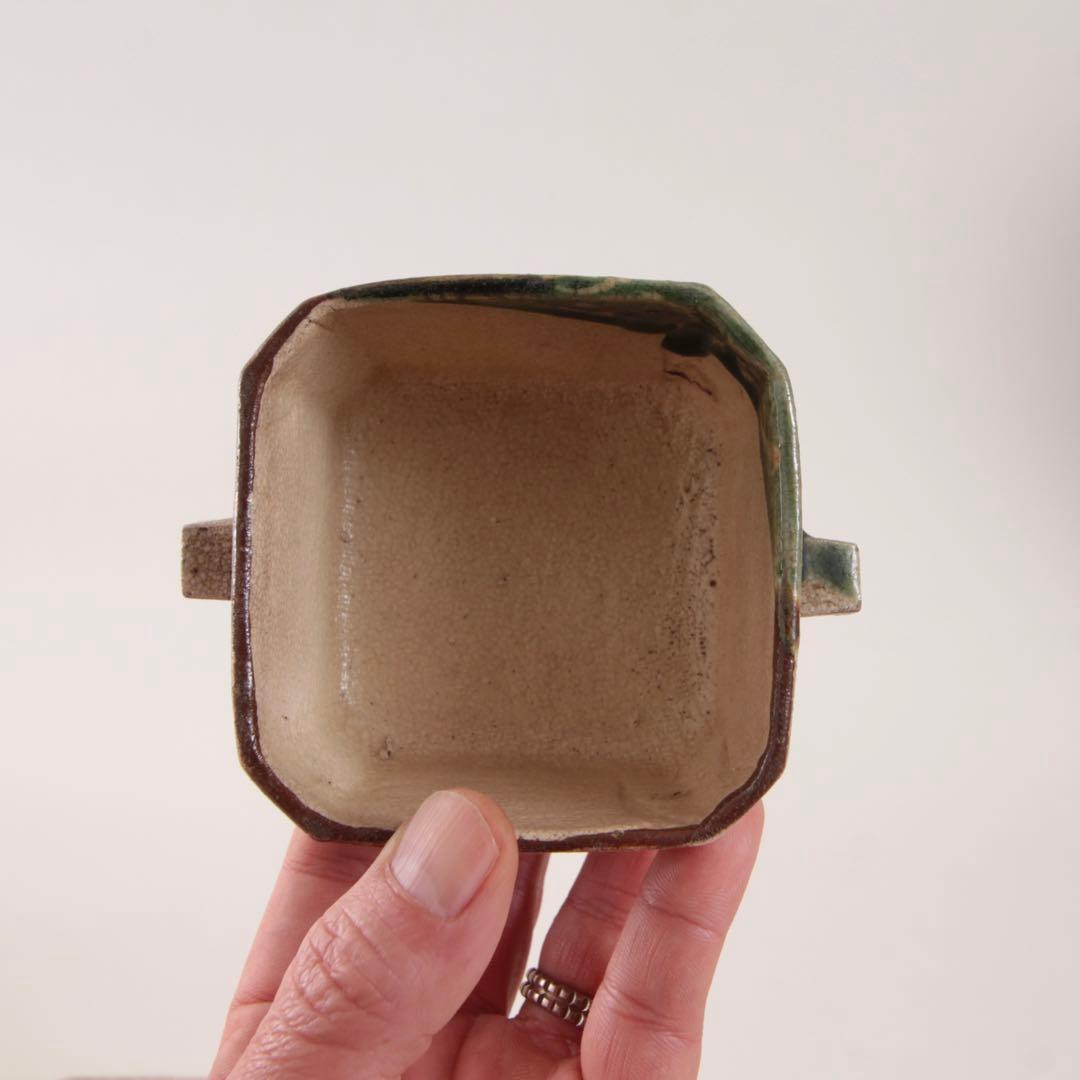 復興織部 再興織部 向付 四方形茶碗 No.3 古美術 古道具 アンティーク