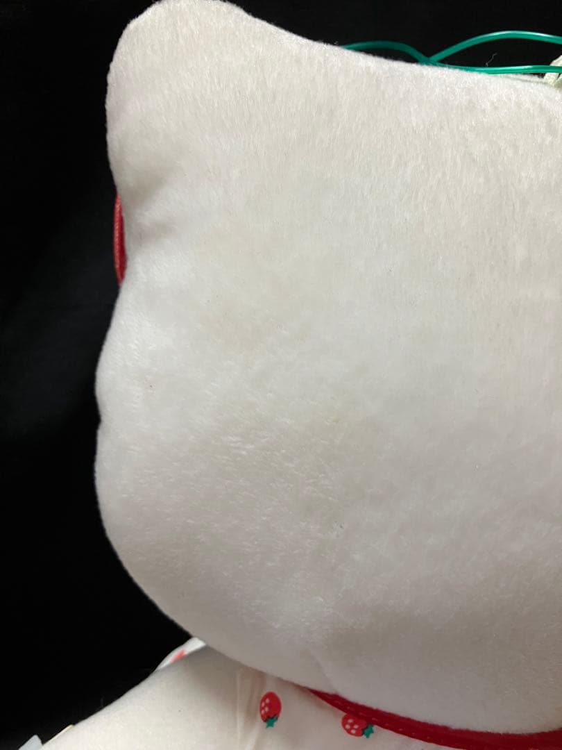 レア　ハローキティ いちご柄 ぬいぐるみ レトロ約30cm B2243