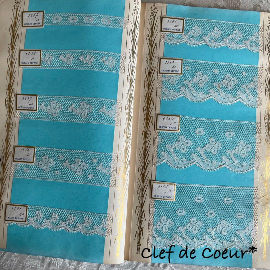 0226C フランスアンティーク レースサンプル帳サンプラー見本ヴァランシエンヌ