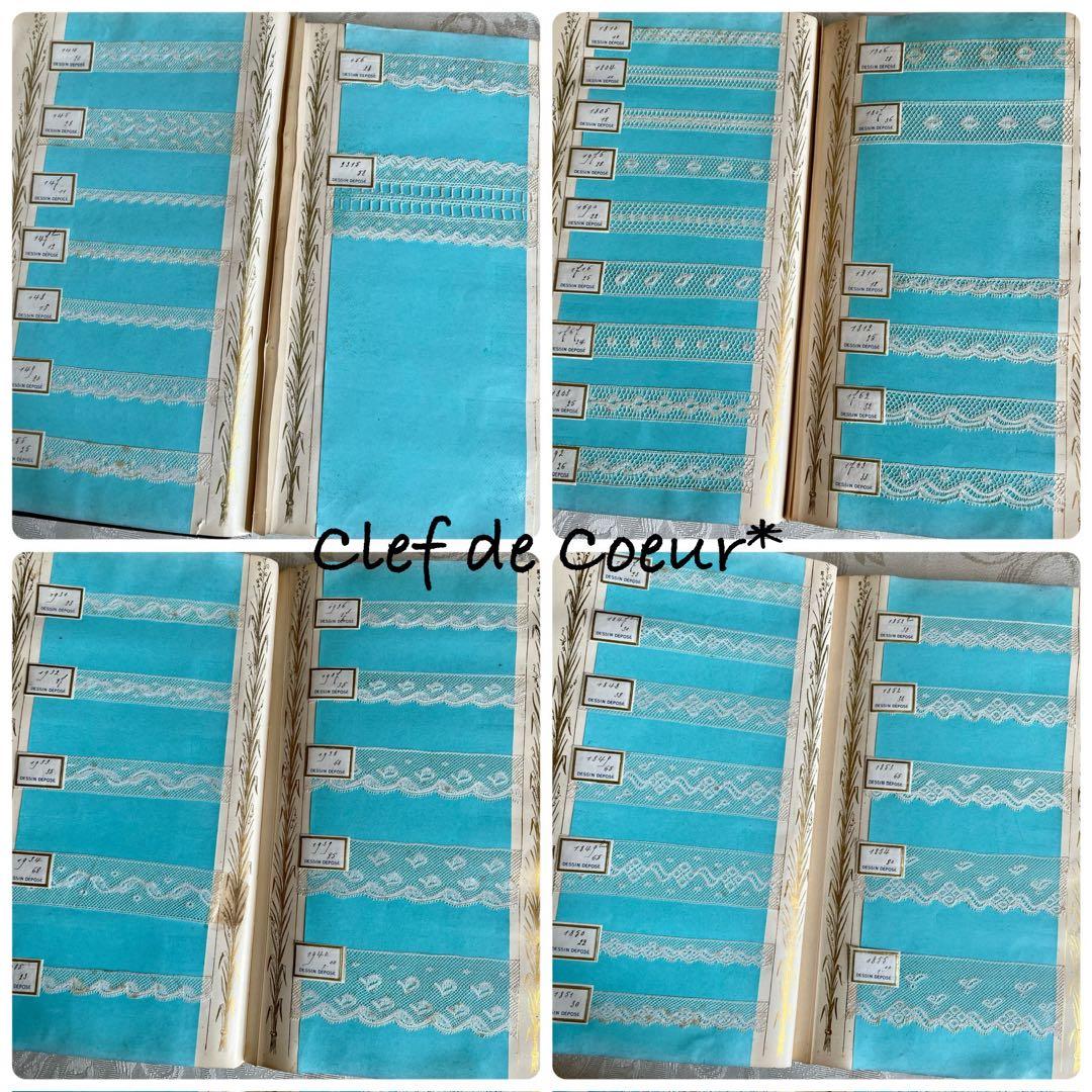 0226C フランスアンティーク レースサンプル帳サンプラー見本ヴァランシエンヌ