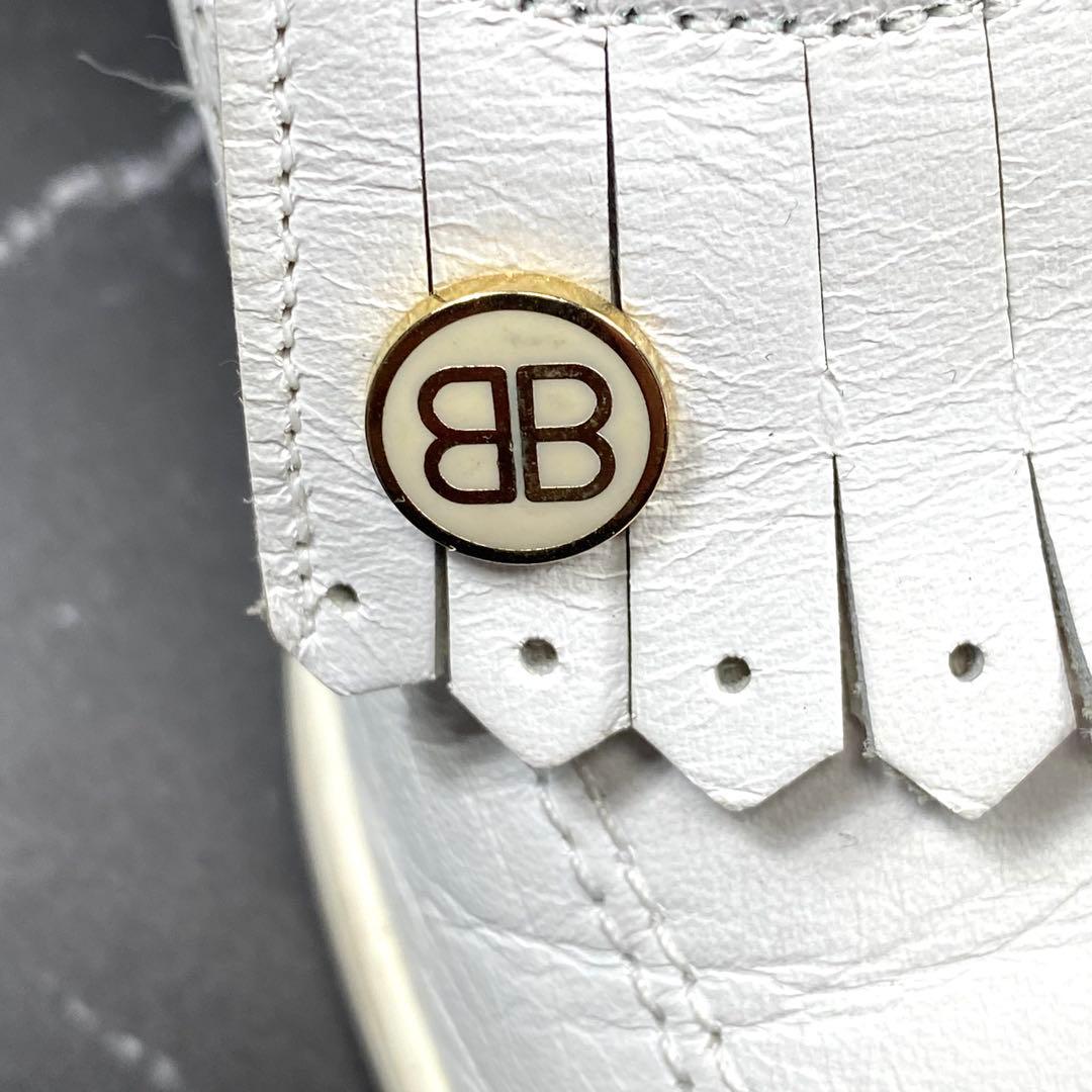 バレンシアガ スポーツ フリンジ付き ゴルフシューズ 白 レザー 24.5