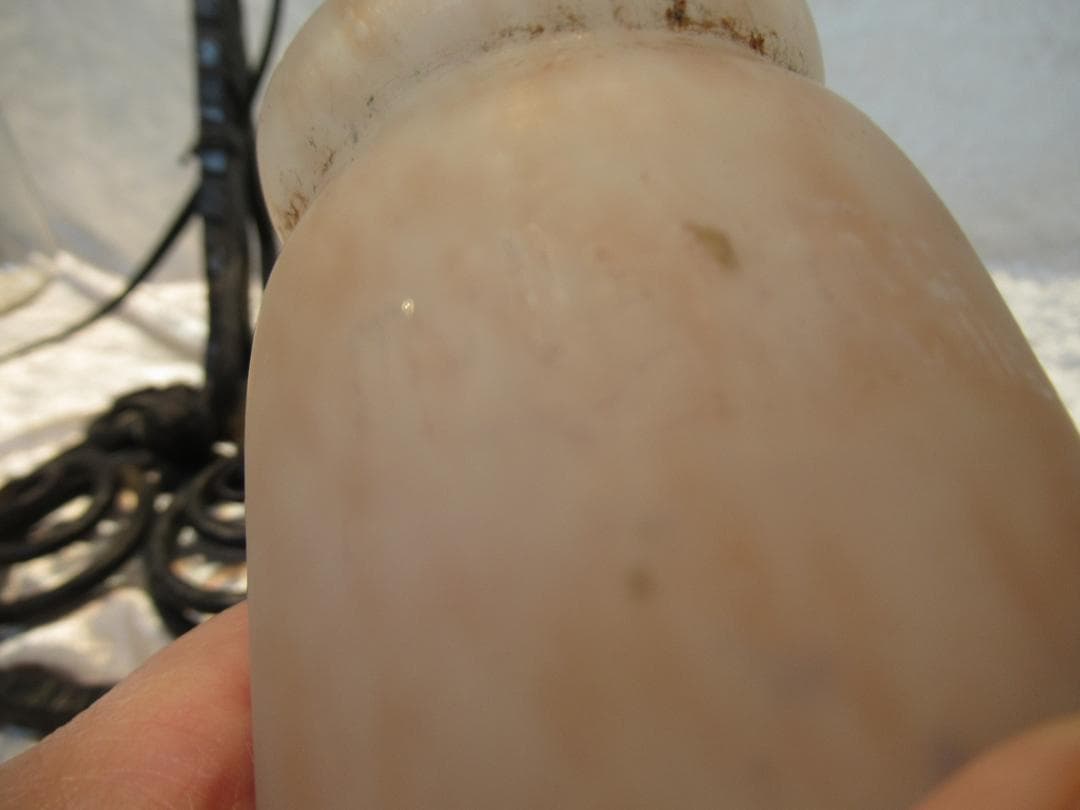 ランプ　ミューラー　アールヌーヴォー　スタンドランプ　台は鉄　渦巻のデザイン