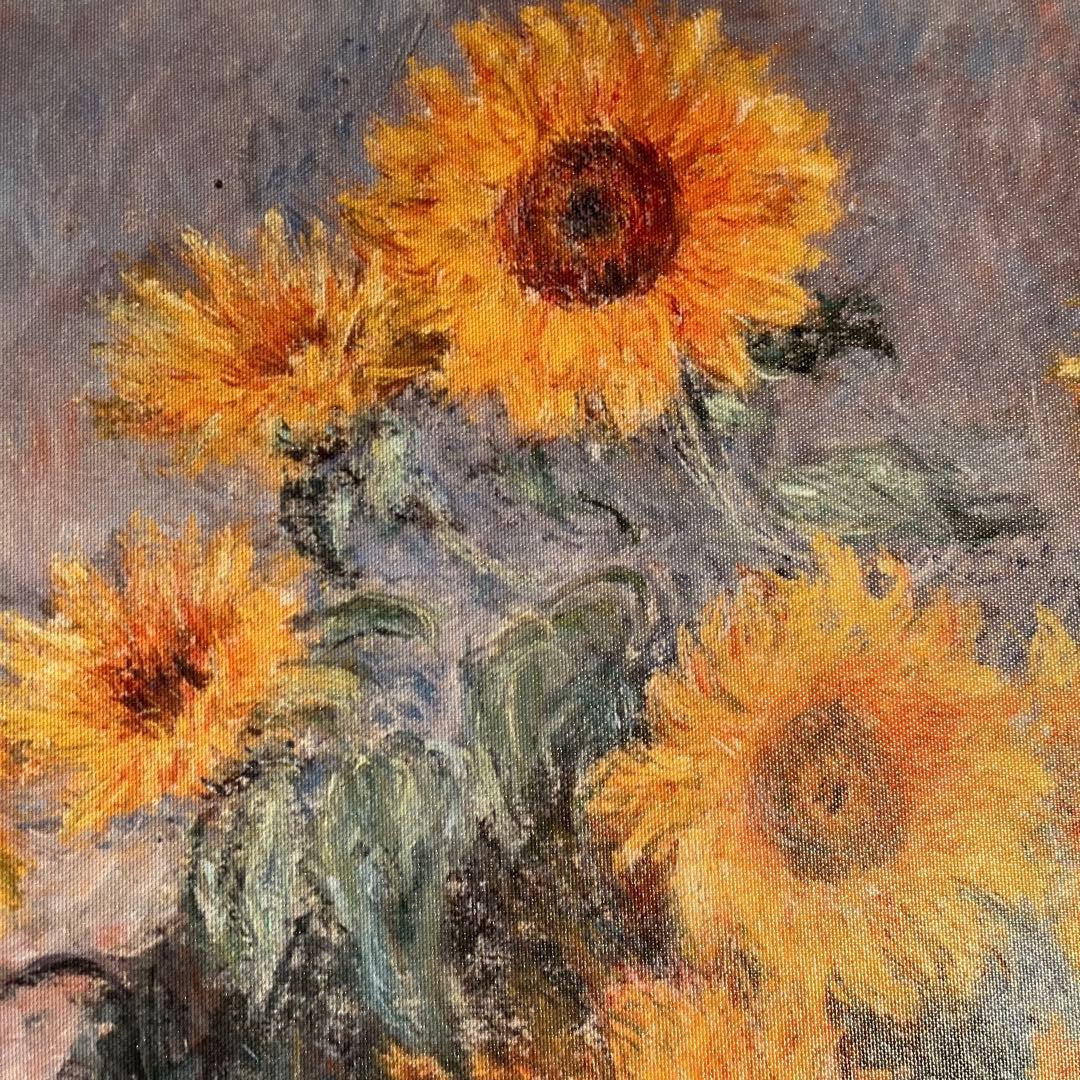 キャンバス プリントアート クロード・モネ ひまわり 額付き 絵画 インテリア