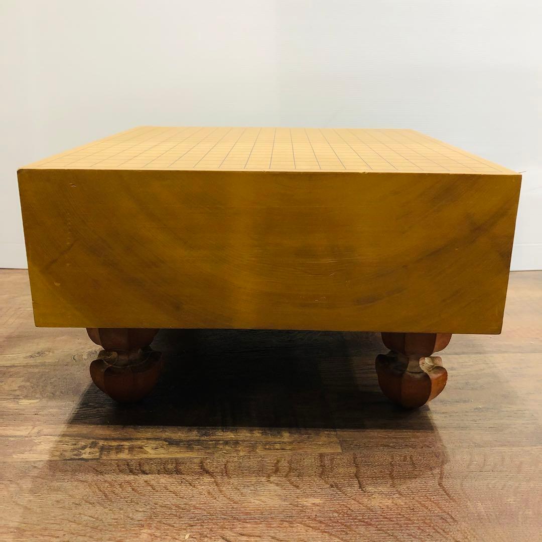 天然木 囲碁盤 蛤碁石セット 脚付 ヘソあり　5寸