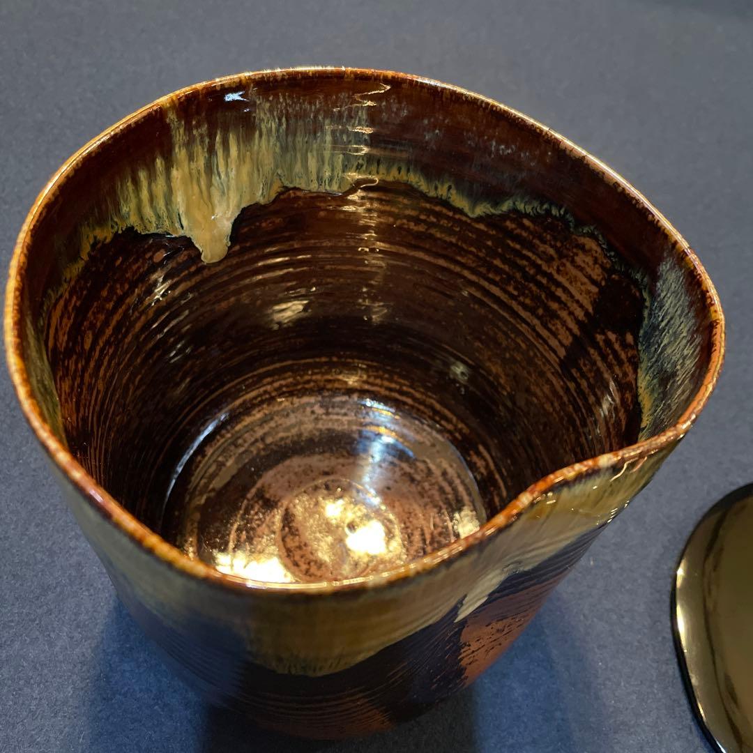 遠州七窯の一つでもある『高取焼の水指』【鬼丸 雪山】の作品です。共箱※美品茶道具