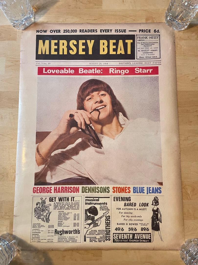 【ザ・ビートルズ MERSEY BEAT記念ポスター4枚セット】