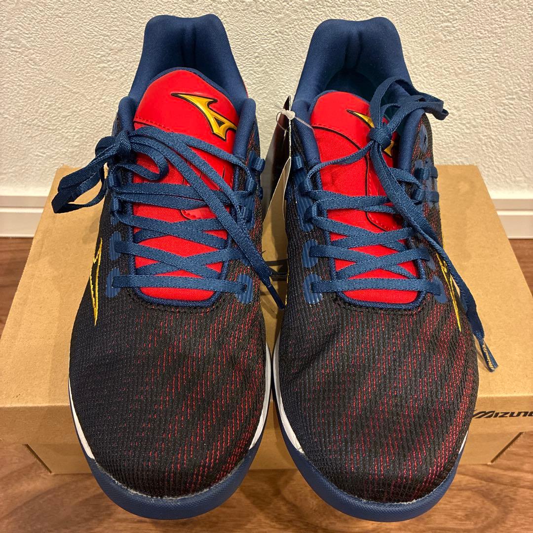 [ミズノ] ウエーブ ライトレボラン プロ ネイビー×ゴールド 26.0CM