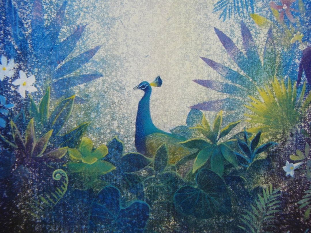 魚谷洋、【森の輝き】、希少な額装用画集より、新品額装、マット額装付、状態良好