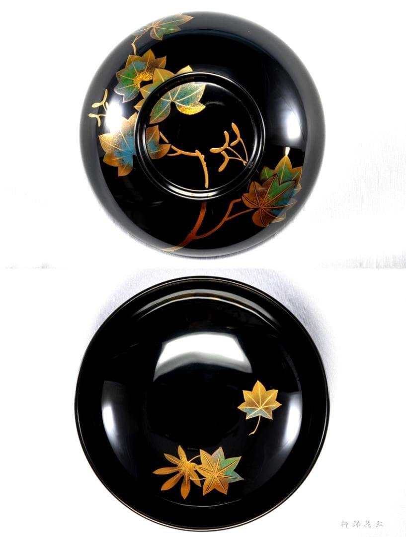 堂畑勝峯 絵変蒔絵 煮物椀 五 共箱 輪島塗 懐石道具