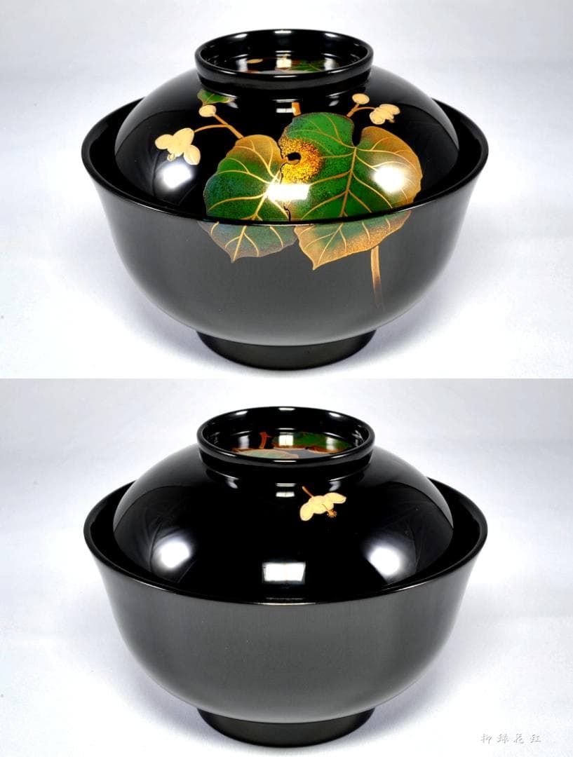 堂畑勝峯 絵変蒔絵 煮物椀 五 共箱 輪島塗 懐石道具