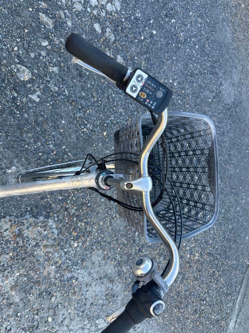 電動アシスト自転車 シルバー 26インチ バスケット付き