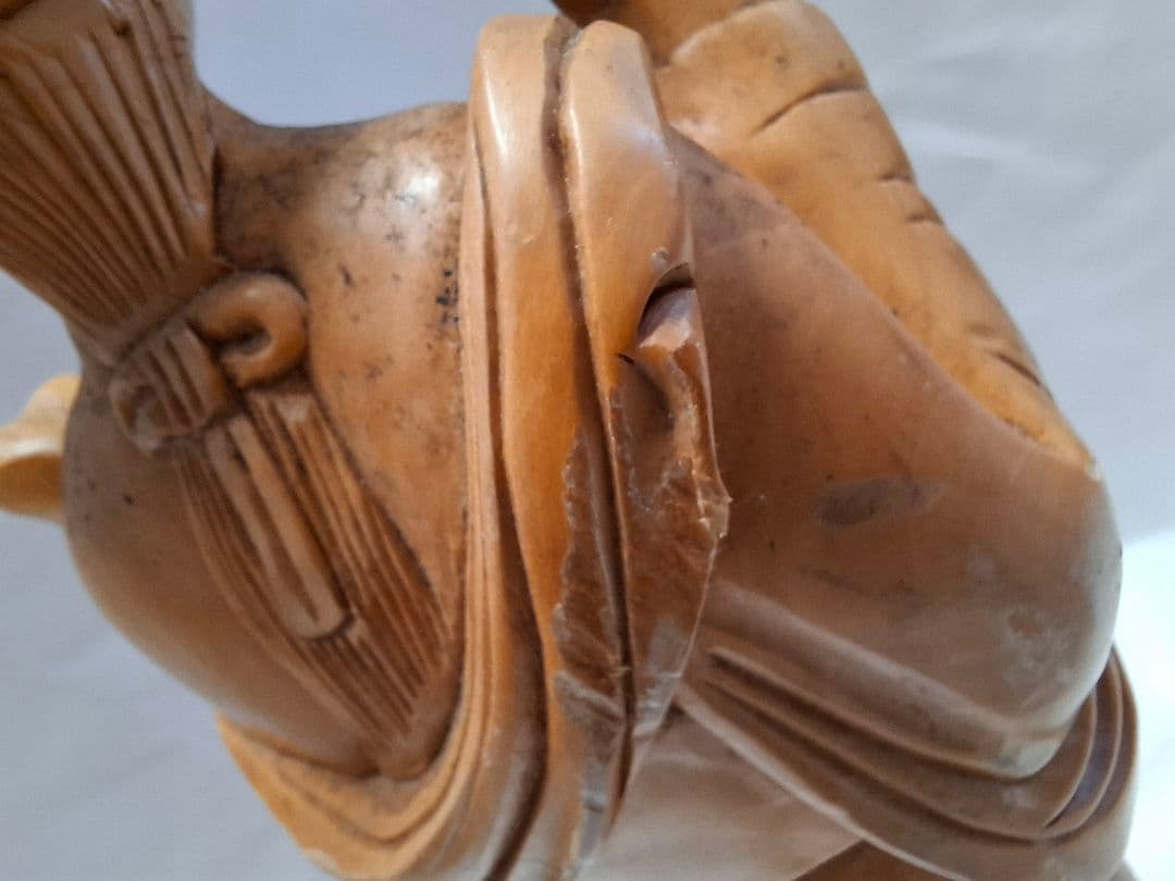 ツゲ木彫り女性像 彫刻 37㎝