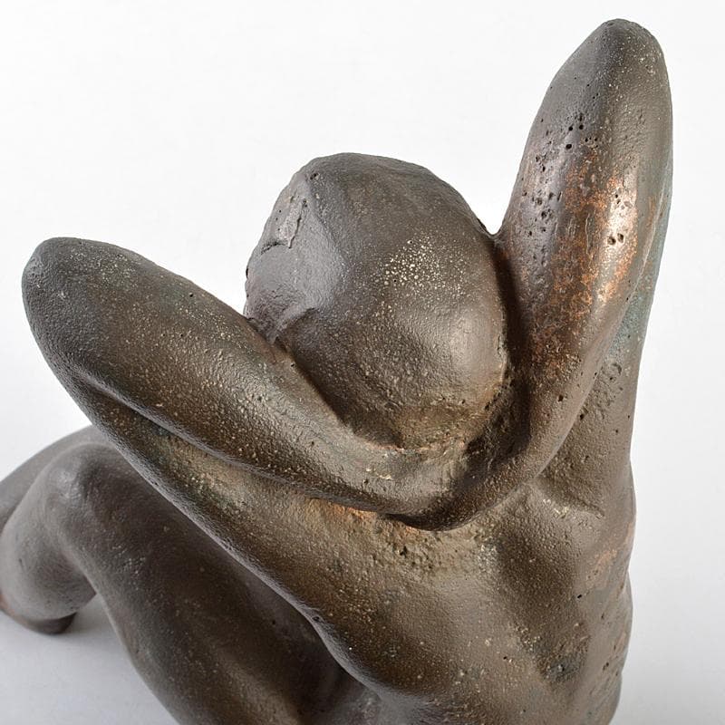 彫刻家　安藤菊男作　ブロンズ像　裸婦像　女性像　重さ約3.7kg　M　R5865