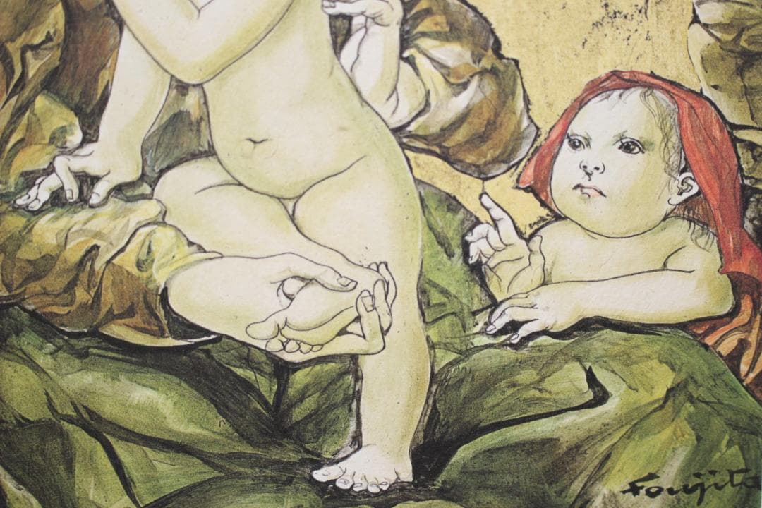 藤田嗣治 エスタンプリトグラフ「マドンナ」 25/100