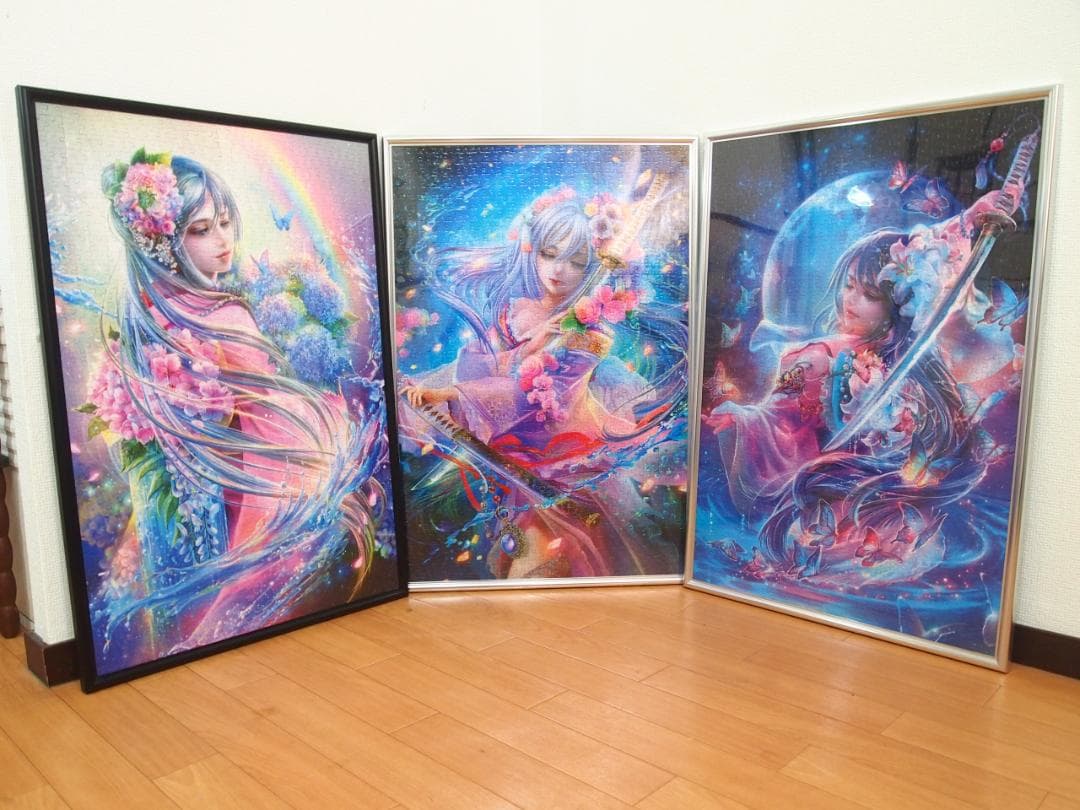 【美品】深泉万葉 ジグソーパズル/1000ピース 完成品 3つセット 刀雅の舞