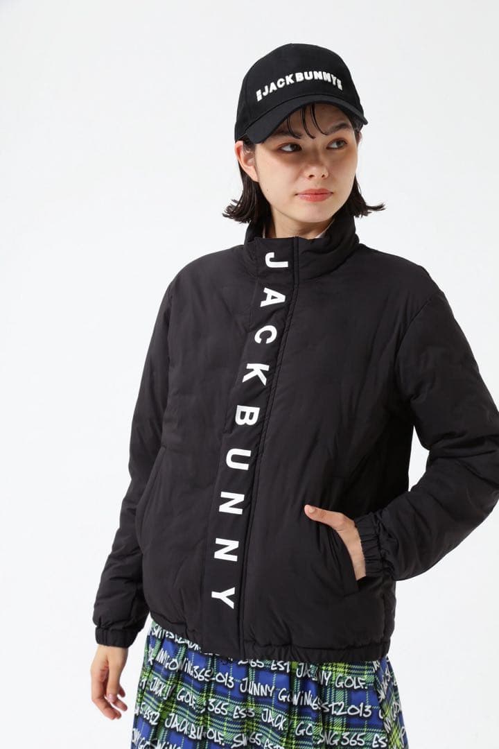 0/S 新品パーリーゲイツジ ヤックバニー中綿ジャケットブルゾン黒