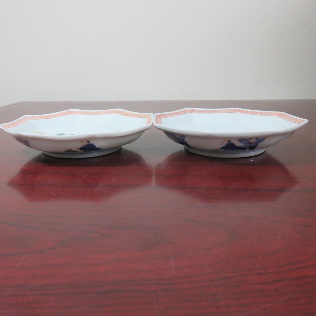 伊万里 錦八角皿 中皿 歪み 極上品 その2 ザクロ 果実 明治