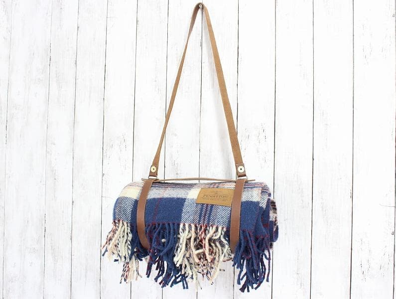 ペンドルトン ブランケット ホルダー付き ネイビー×ホワイト