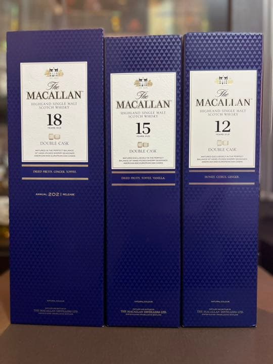 マッカランダブルカスク１８年．１５年．１２年